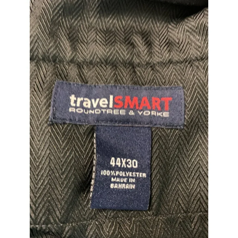 Roundtree & Yorke Travel Smart Big & Tall Mens Pants Size 44x30 Black #2-AC3